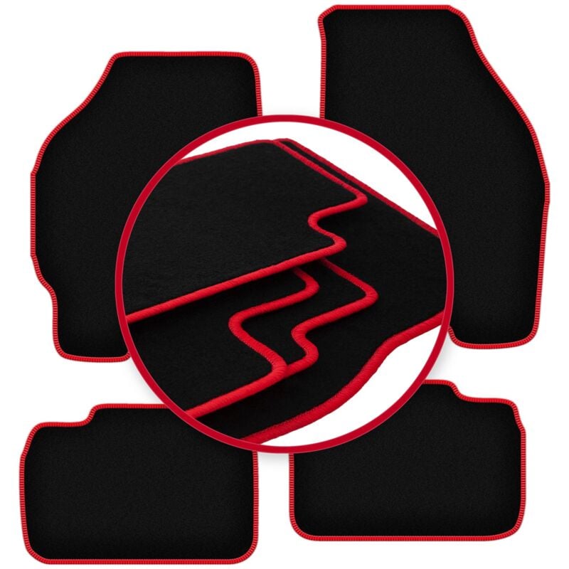 foto del prodotto tappetini auto carlux red per fiat punto ii hatchback 1999 2010 