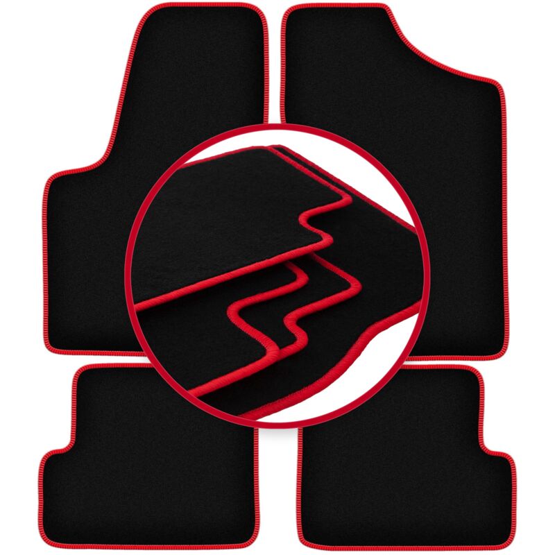 foto del prodotto tappetini auto carlux red per fiat seicento hatchback 1998 2010 