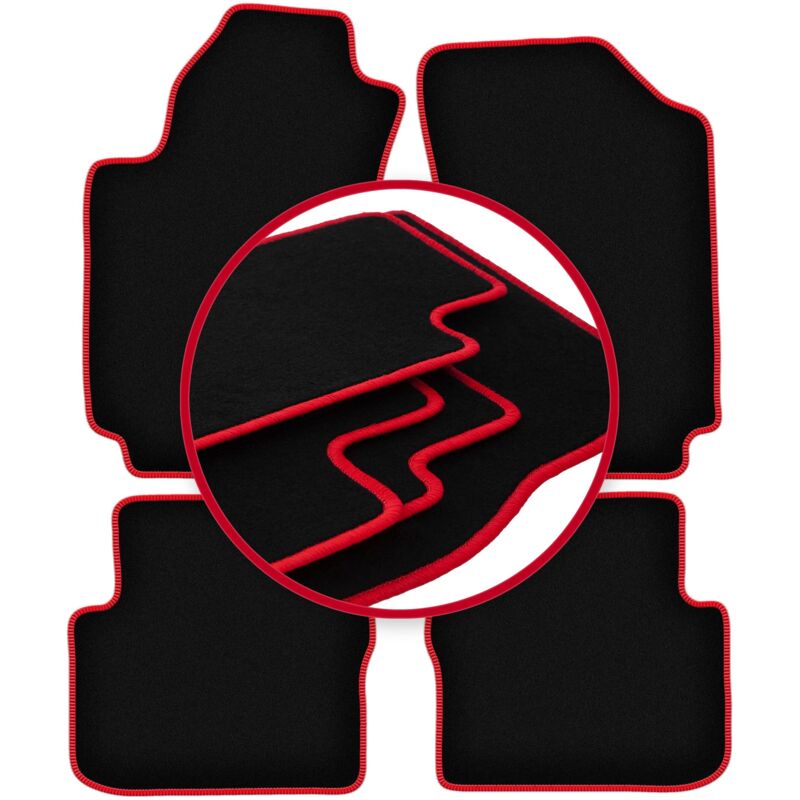 foto del prodotto tappetini auto carlux red per fiat stilo hatchback, station wagon 2000 2008 
