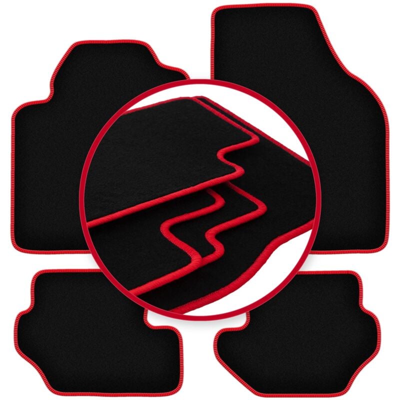 foto del prodotto tappetini auto carlux red per ford fiesta mk4 hatchback 1995 1999 