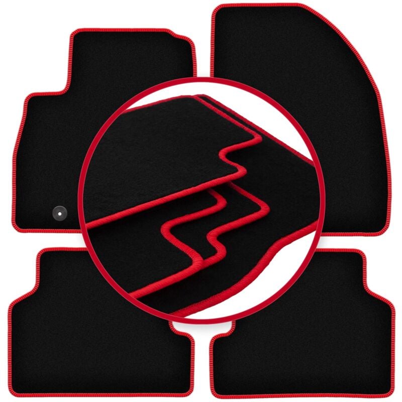 foto del prodotto tappetini auto carlux red per ford focus mk2 station wagon, berlina, hatchback 2004 2011 