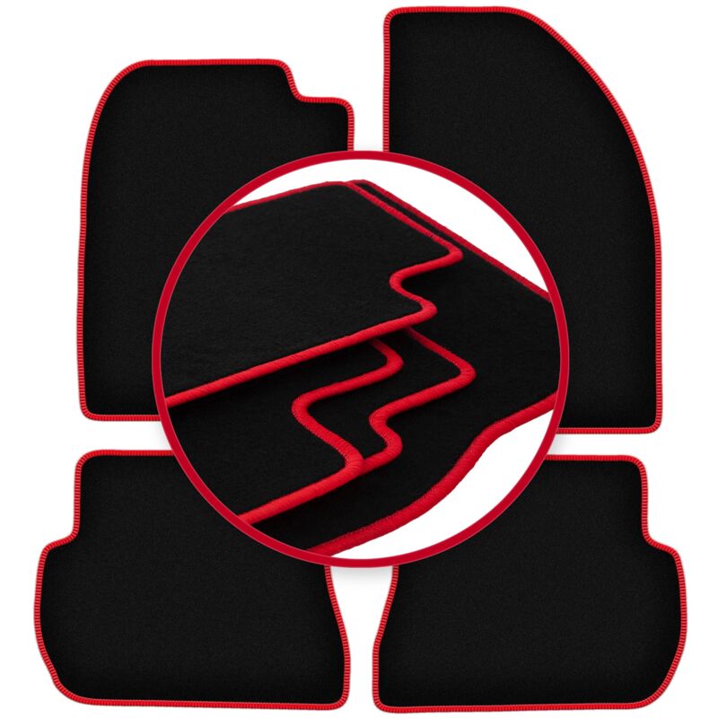 foto del prodotto tappetini auto carlux red per ford fusion hatchback 2002 2005 