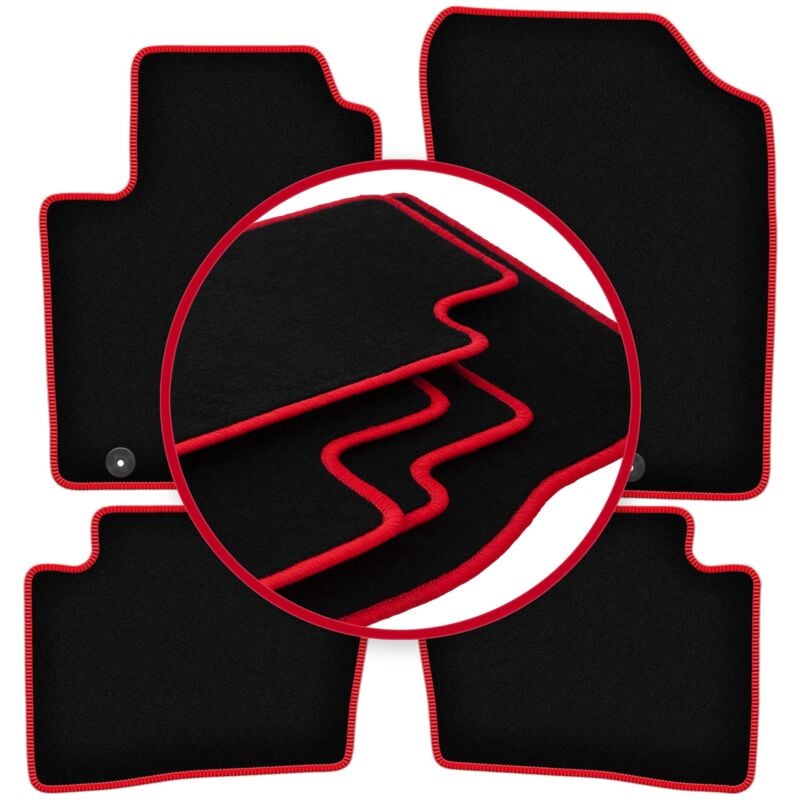 foto del prodotto tappetini auto carlux red per kia rio ii de hatchback 2005 2011 