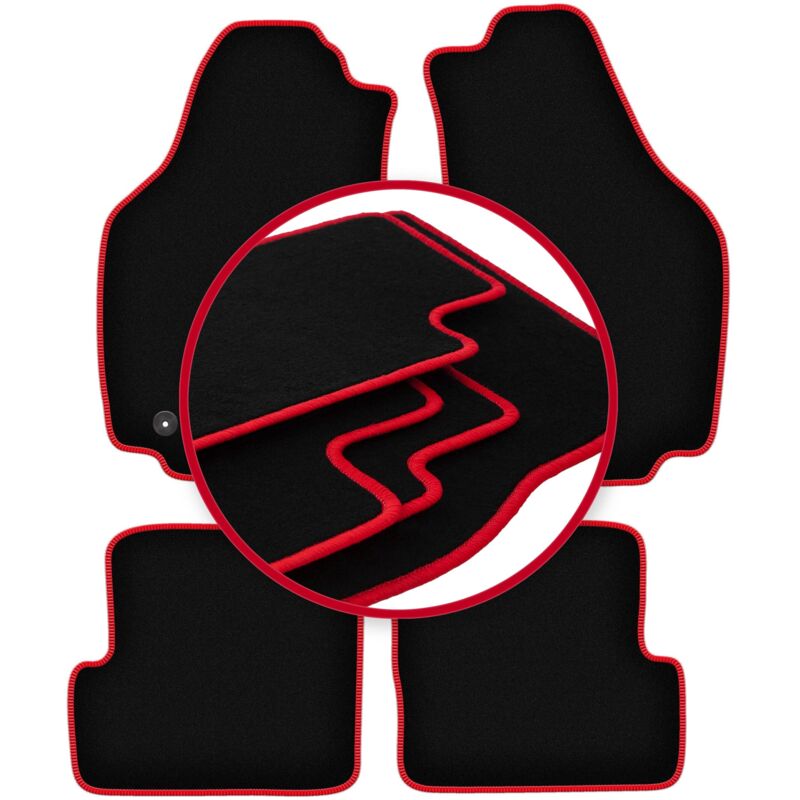 foto del prodotto tappetini auto carlux red per lancia ypsilon ii hatchback 2003 2011 