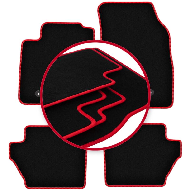 foto del prodotto tappetini auto carlux red per mazda 2 ii hatchback 2007 2015 