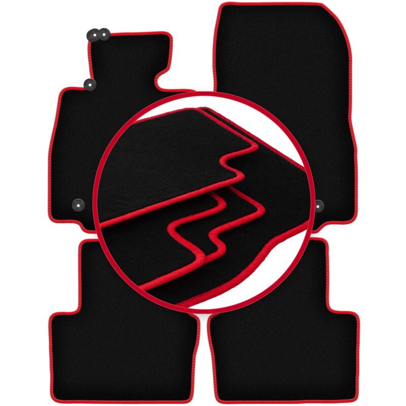 foto del prodotto tappetini auto carlux red per mazda 2 iii hatchback 2015 