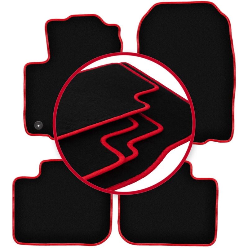 foto del prodotto tappetini auto carlux red per mitsubishi colt vi z30 hatchback 2004 2008 