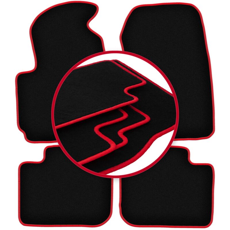 foto del prodotto tappetini auto carlux red per mitsubishi colt vii hatchback 2004 2008 