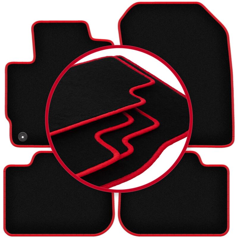 foto del prodotto tappetini auto carlux red per mitsubishi colt vii hatchback 2008 2012 