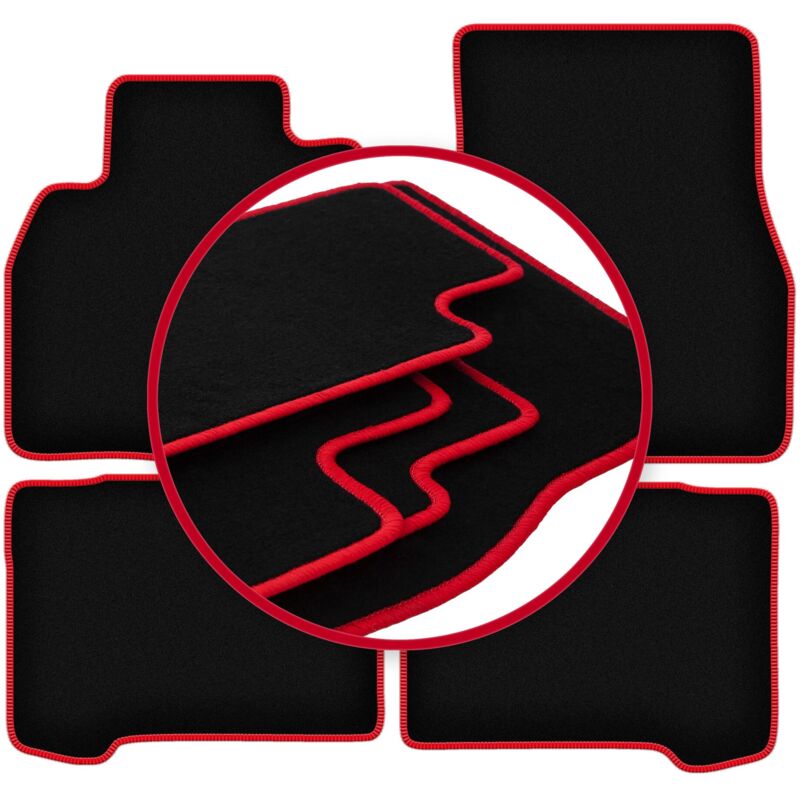 foto del prodotto tappetini auto carlux red per mitsubishi grandis minivan 2004 2010 