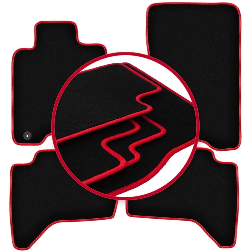 foto del prodotto tappetini auto carlux red per mitsubishi l200 iv pick up 2006 2015 