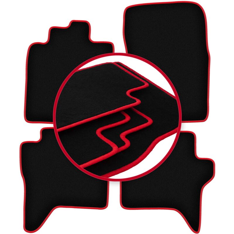 foto del prodotto tappetini auto carlux red per mitsubishi pajero iv lungo 2006 2018 