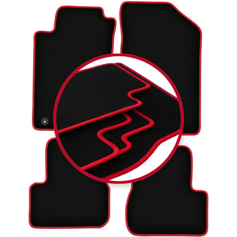 foto del prodotto tappetini auto carlux red per peugeot 206 hatchback, sw, station wagon, cc, cabrio 1998 2010 