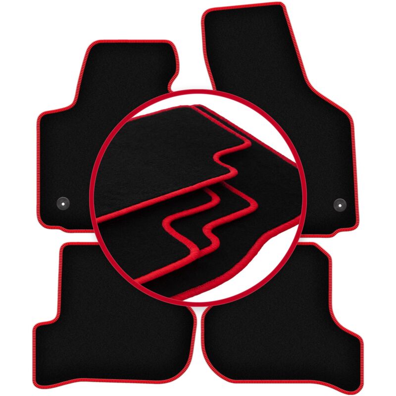 foto del prodotto tappetini auto carlux red per seat leon ii hatchback 2005 2012 