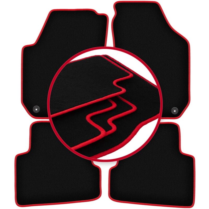 foto del prodotto tappetini auto carlux red per skoda fabia ii hatchback, station wagon 2007 2014 