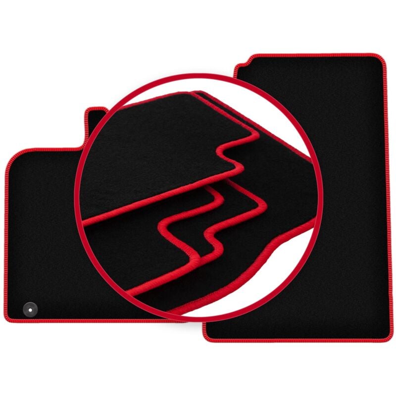 foto del prodotto tappetini auto carlux red per smart fortwo ii hatchback 2007 2014 