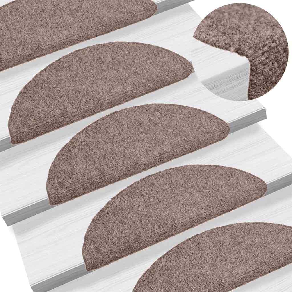 foto del prodotto tappetini autoadesivi per scale 15 pz 56x17x3 cm marrone cod mxl 77874
