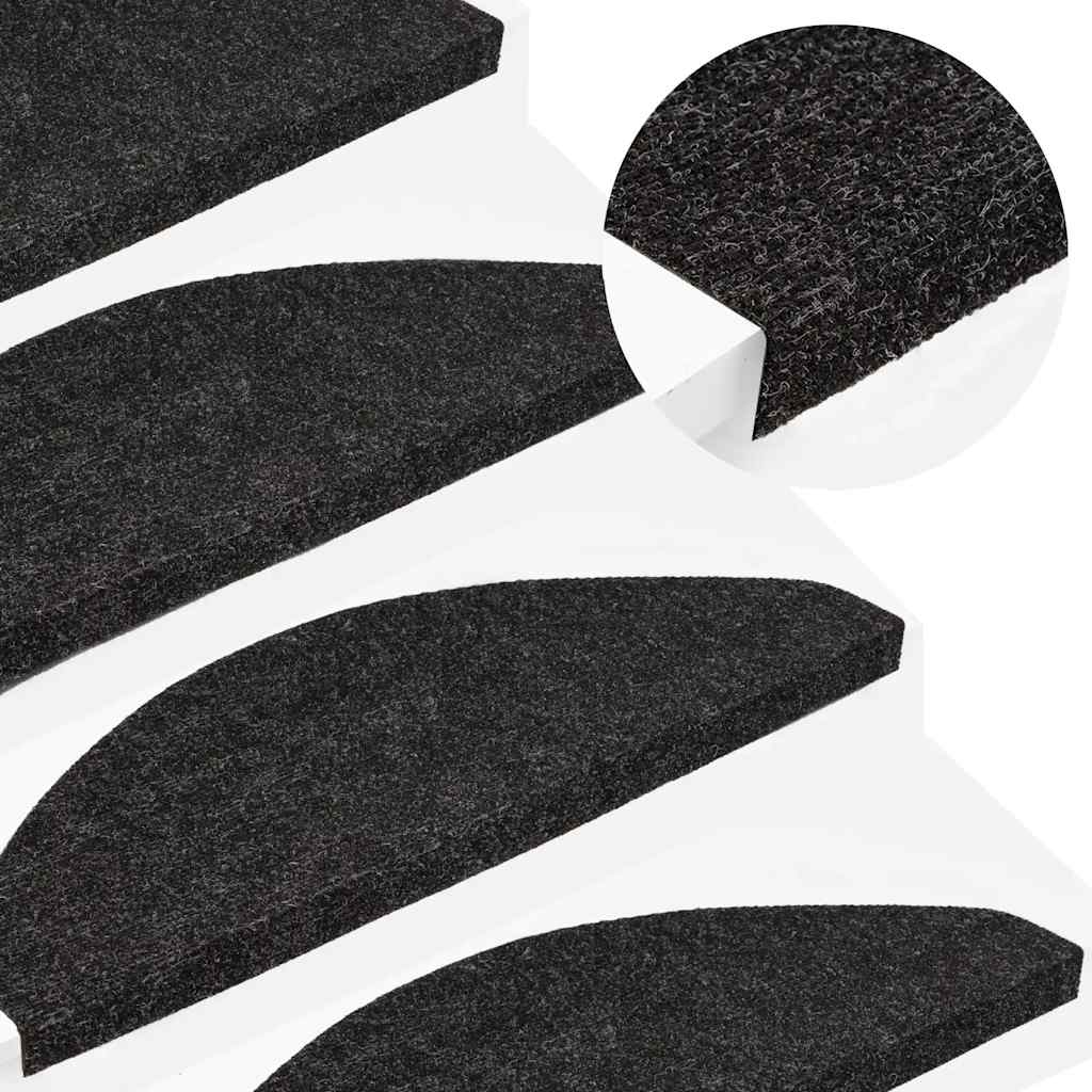 foto del prodotto tappetini autoadesivi per scale 15 pz 65x22,5x3,5 cm antracitecod mxl 80039