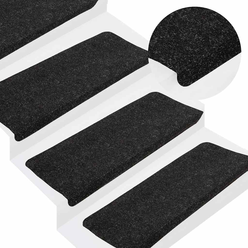 foto del prodotto tappetini autoadesivi per scale 15 pz 65x24,5x3,5 cm antracitecod mxl 103368