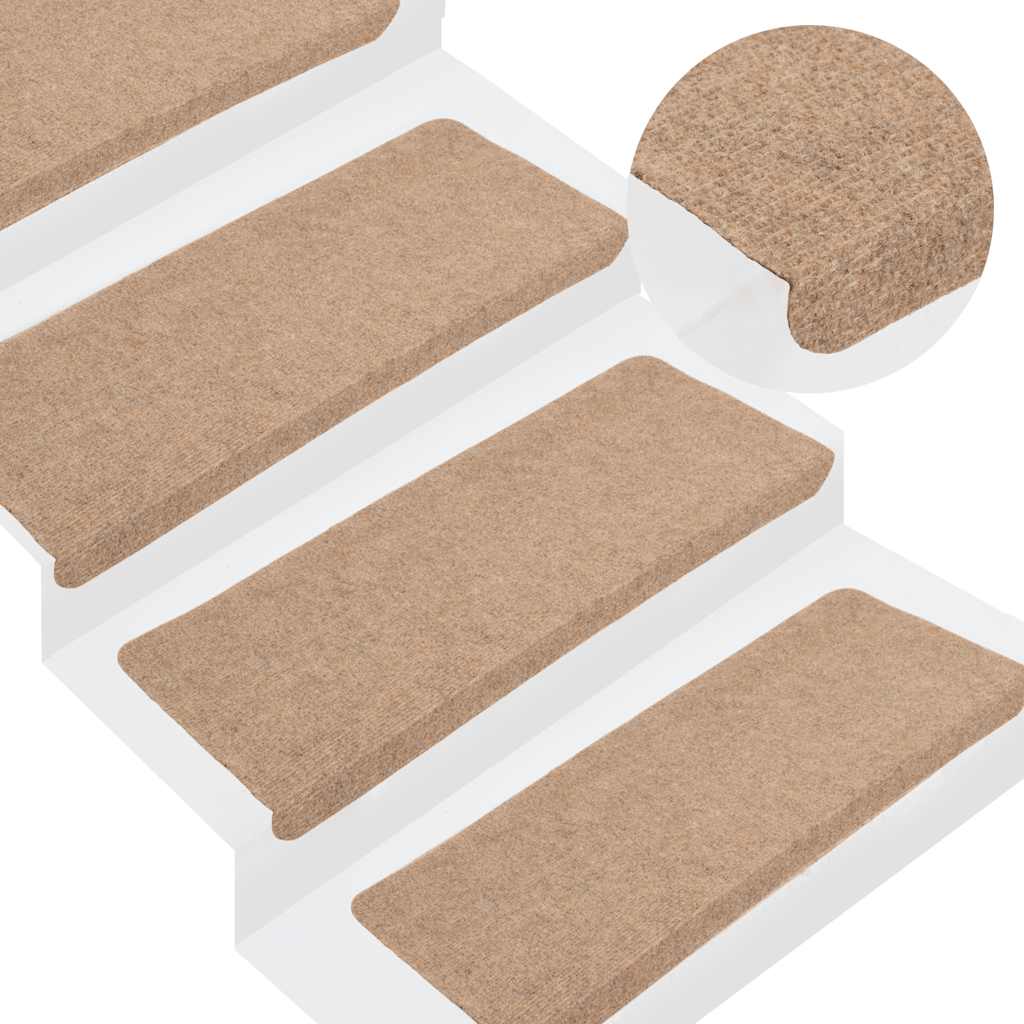 foto del prodotto tappetini autoadesivi per scale 15 pz 65x24,5x3,5 cm beigecod mxl 81741