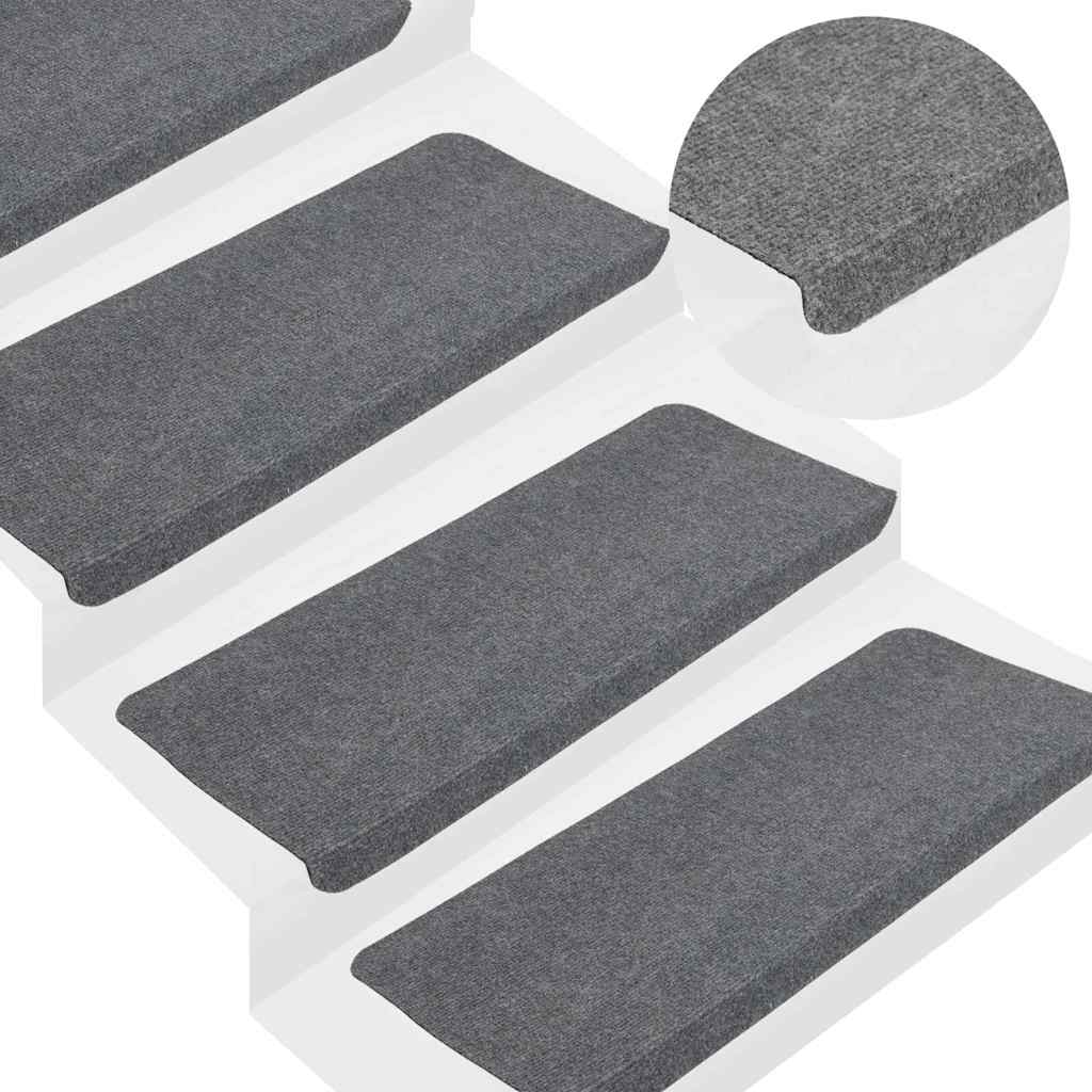 foto del prodotto tappetini autoadesivi per scale 15 pz 65x24,5x3,5 cm grigiocod mxl 121213