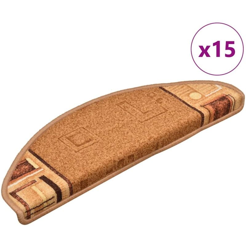 foto del prodotto tappetini autoadesivi per scale 15 pz beige 65x21x4 cm - vidaxl