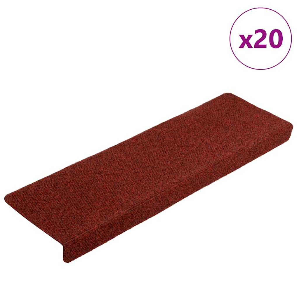 foto del prodotto tappetini autoadesivi per scale 20 pz rosso bord 65x21x4 cm