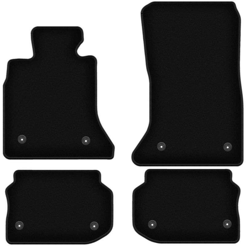 foto del prodotto tappetini basic in velluto nero per bmw 5 f11 station wagon touring velcro 2010 2013 