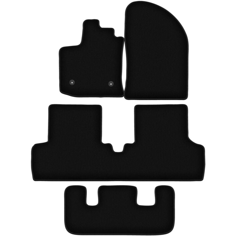 foto del prodotto tappetini basic in velluto nero per dacia lodgy 7 posti 2012 