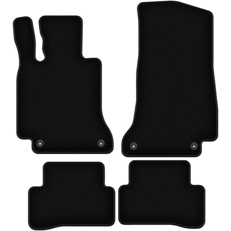 foto del prodotto tappetini basic in velluto nero per: mercedes c w205 con poggiapiedi station wagon, berlina (2015-)