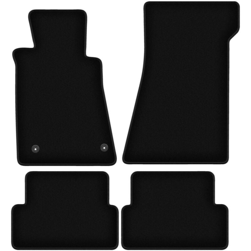 foto del prodotto tappetini basic in velluto nero per mercedes sl r107 con catalizzatore coup , cabrio 1985 1989 