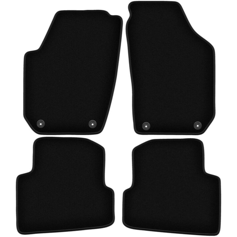 foto del prodotto tappetini basic in velluto nero per skoda fabia ii hatchback, station wagon 2007 2014 