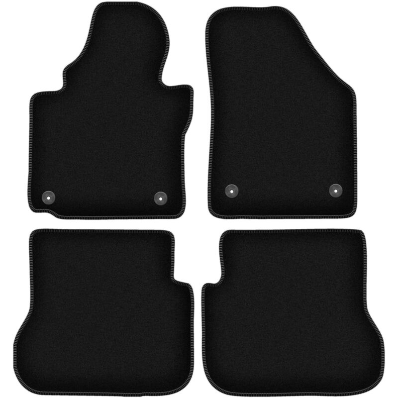foto del prodotto tappetini basic in velluto nero per volkswagen caddy 2k minivan 2004 2010 