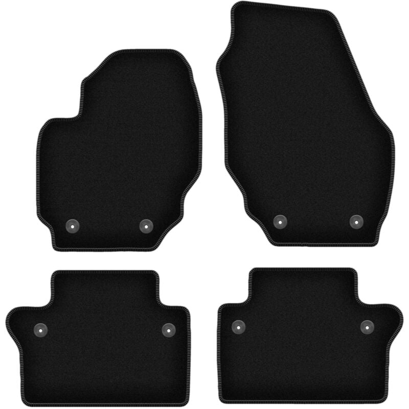 foto del prodotto tappetini basic in velluto nero per volvo v70 iii station wagon 2007 2016 