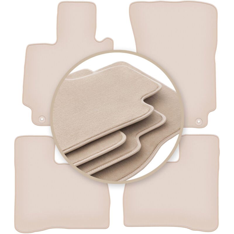foto del prodotto tappetini beige premium per mercedes w221 classe s berlina corta 2005 2013