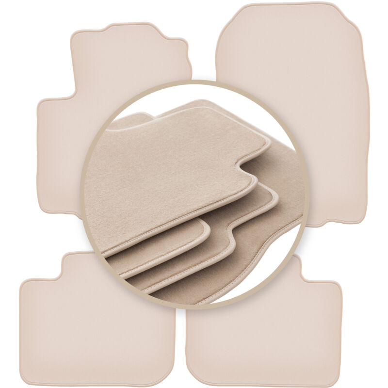 foto del prodotto tappetini beige premium per mitsubishi colt vi z30 hatchback 2004 2008