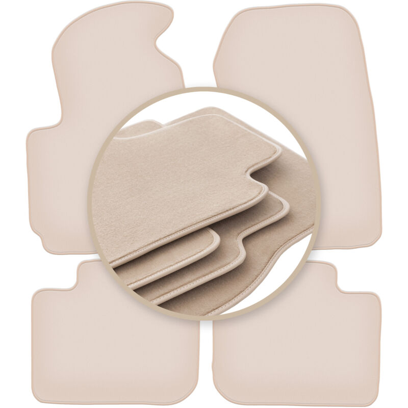 foto del prodotto tappetini beige premium per mitsubishi colt vii hatchback 2004 2008