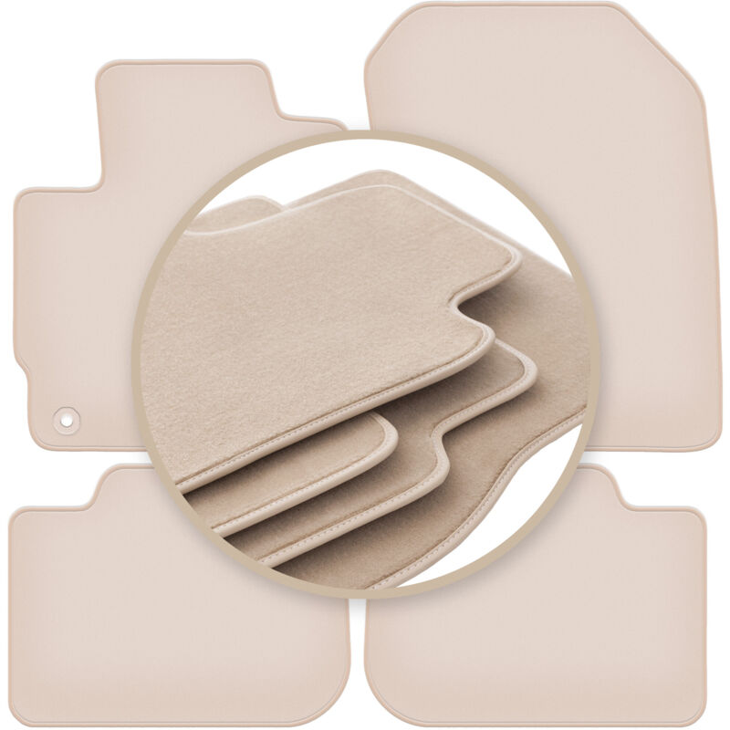 foto del prodotto tappetini beige premium per mitsubishi colt vii hatchback 2008 2012