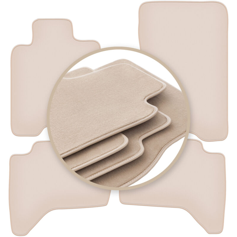 foto del prodotto tappetini beige premium per mitsubishi l200 iv pick up 2006 2015