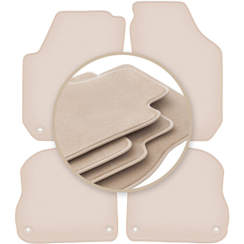 foto del prodotto tappetini beige premium per skoda fabia ii hatchback, station wagon 2007 2014