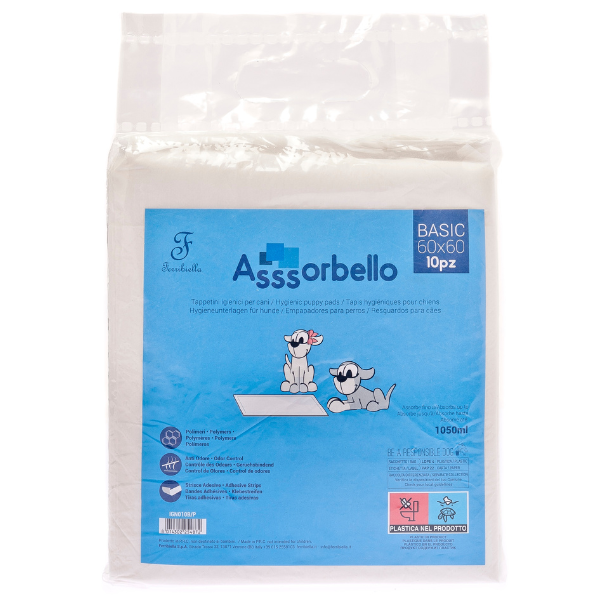 foto del prodotto tappetini igienici assorbello basic ferribiella - 60x60 cm - 10 pezzi - spedizione gratis da 39€