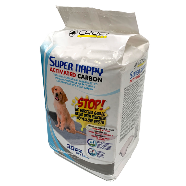 foto del prodotto tappetini igienici super nappy carbone attivo croci 57x54 30 pz 1 ordine scegli lo sconto bzr5 bzr20 200 punti fedelt 
