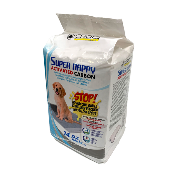 foto del prodotto tappetini igienici super nappy carbone attivo croci 84x57 14 pz 1 ordine scegli lo sconto bzr5 bzr20 200 punti fedelt 