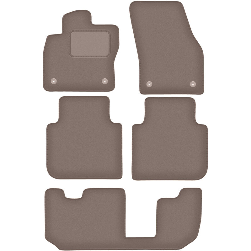 foto del prodotto tappetini in velluto beige per skoda kodiaq 7 posti 2016 