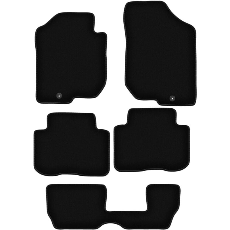 foto del prodotto tappetini in velluto nero basic per kia carens iii 7 posti 2006 2010 