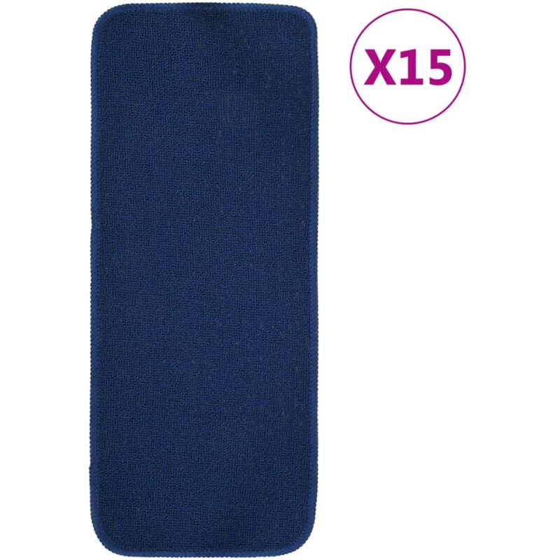 foto del prodotto tappetini per scale 15 pz 60x25cm blu antiscivolo rettangolari - vidaxl