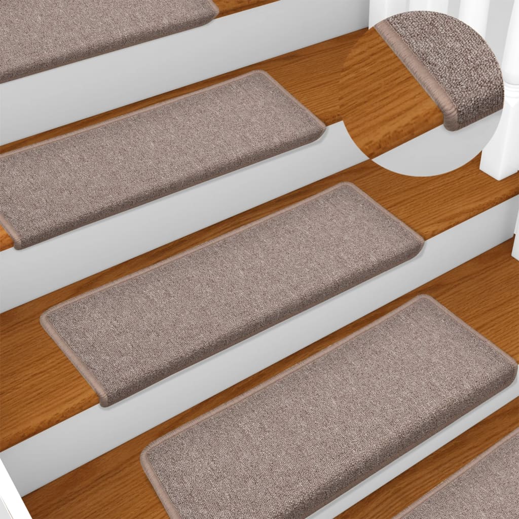 foto del prodotto tappetini per scale 15 pz 65x25 cm marrone chiaro cod mxl 78415