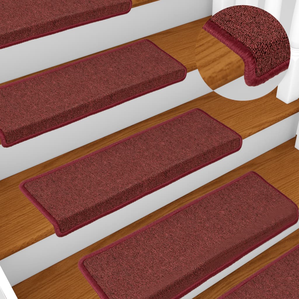 foto del prodotto tappetini per scale 15 pz 65x25 cm rosso opaco cod mxl 76739