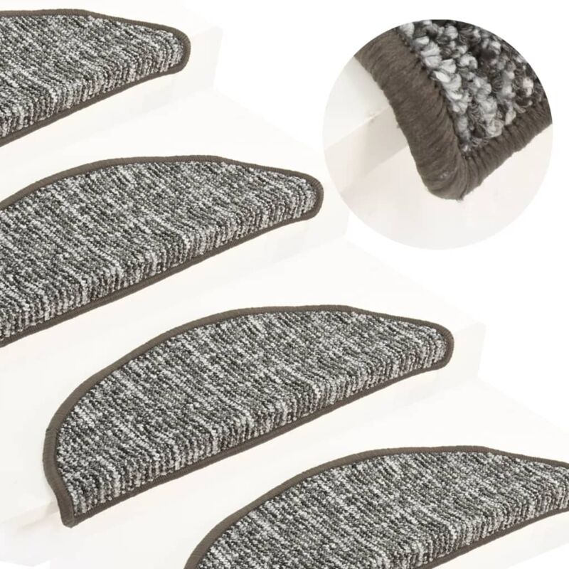 foto del prodotto tappetini per scale 15 pz antracite 65x21x4 cm vidaxl