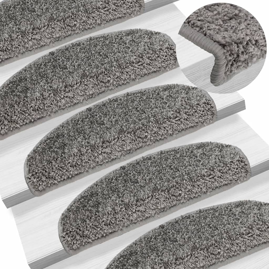foto del prodotto tappetini per scale 15 pz grigi 65x21x4 cmcod mxl 102930